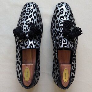 JIMMY CHOO Foxley glitter and velvet loafers